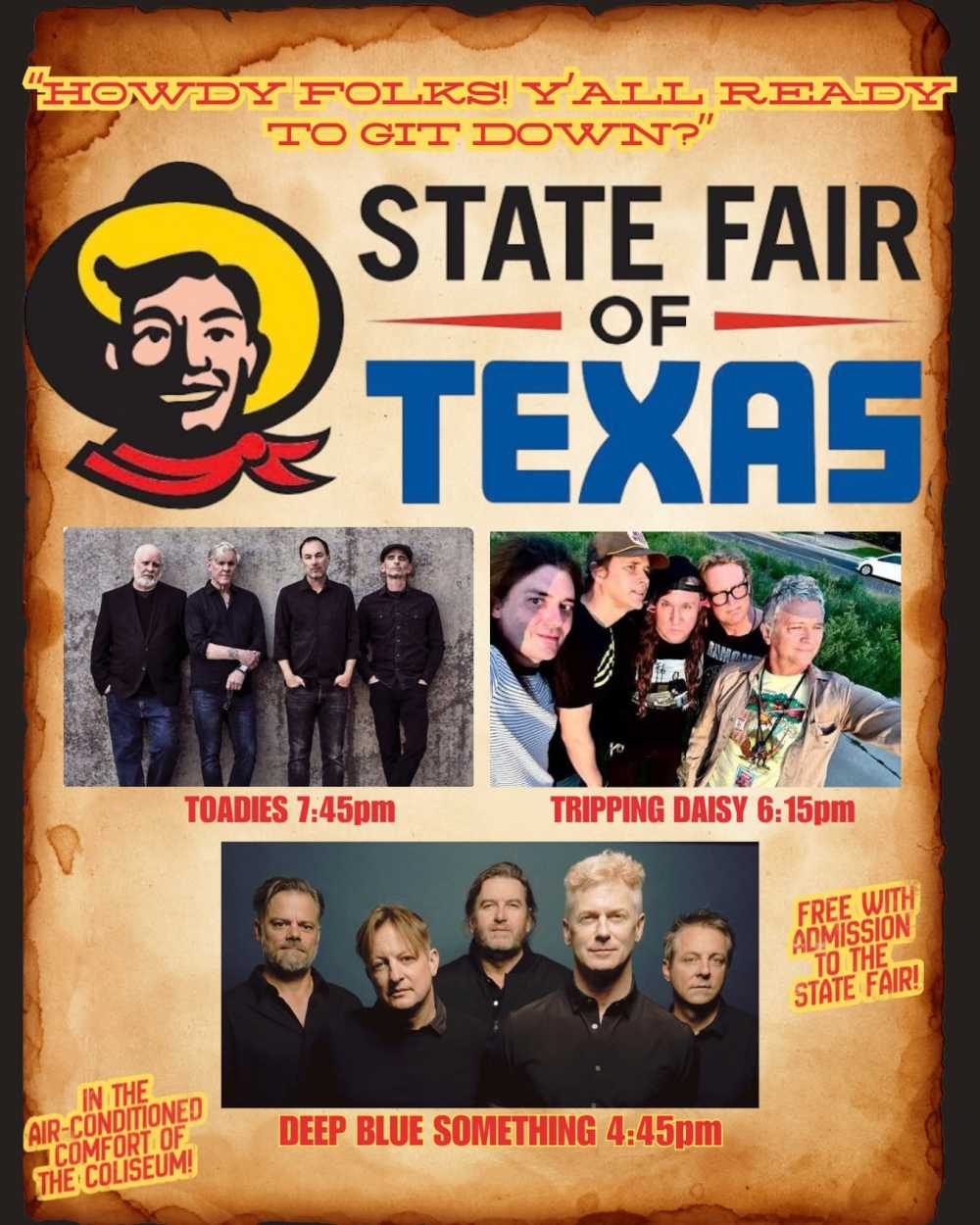 Three 1990s North Texas Bands Take the State Fair Stage Together