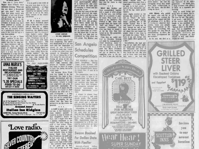 Bio review 1973 Fort Worth Star-Telegram