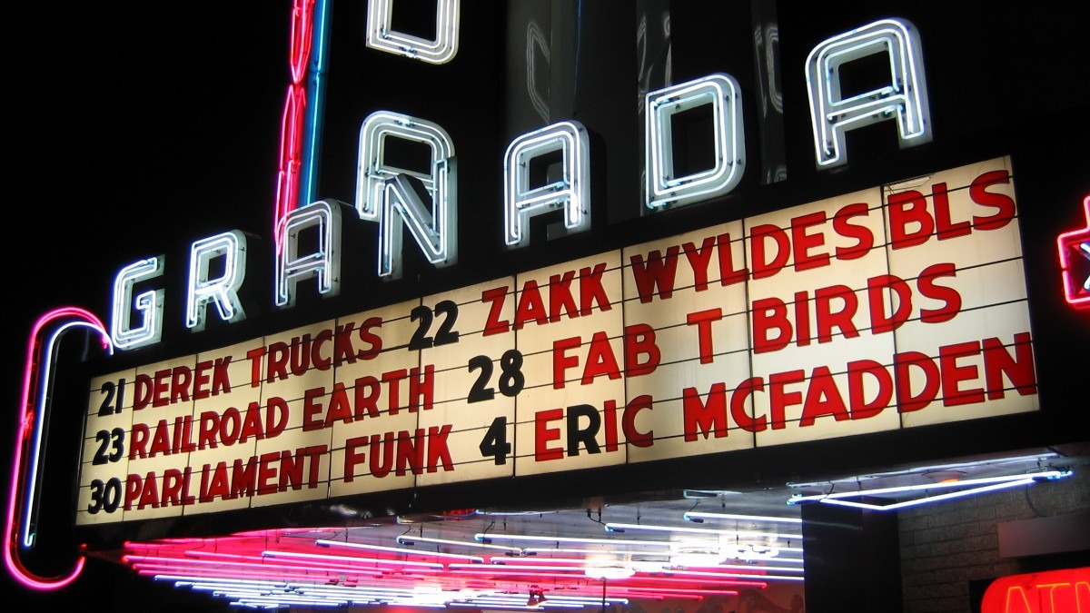 Granada Theater marquee on Greenville Avenue in Dallas, Texas