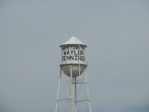 Waylon Jennings Birthplace water tower, Littlefield, Texas