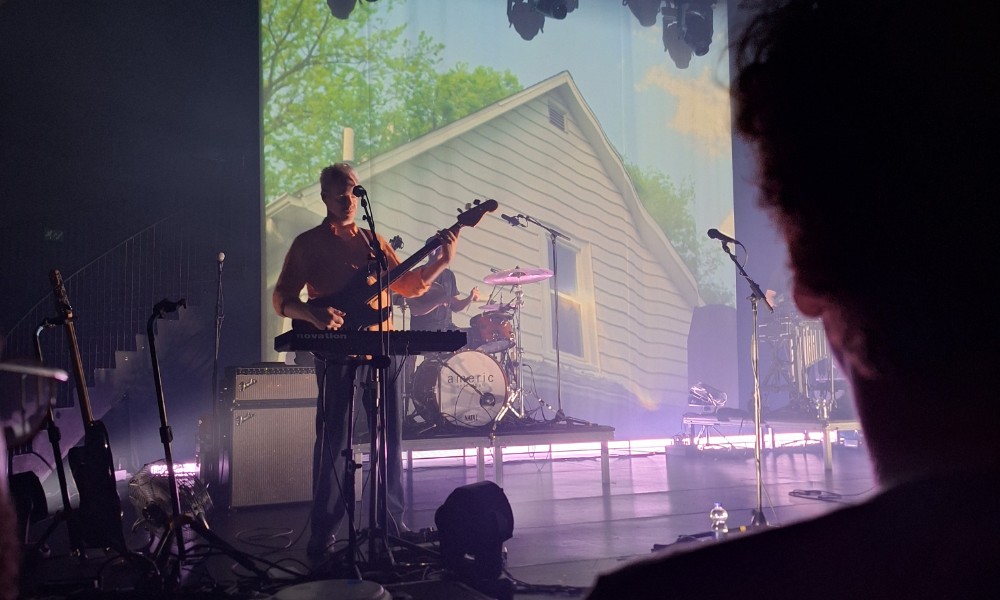 American Football band performing live, the act playing Longhorn Ballroom in Dallas