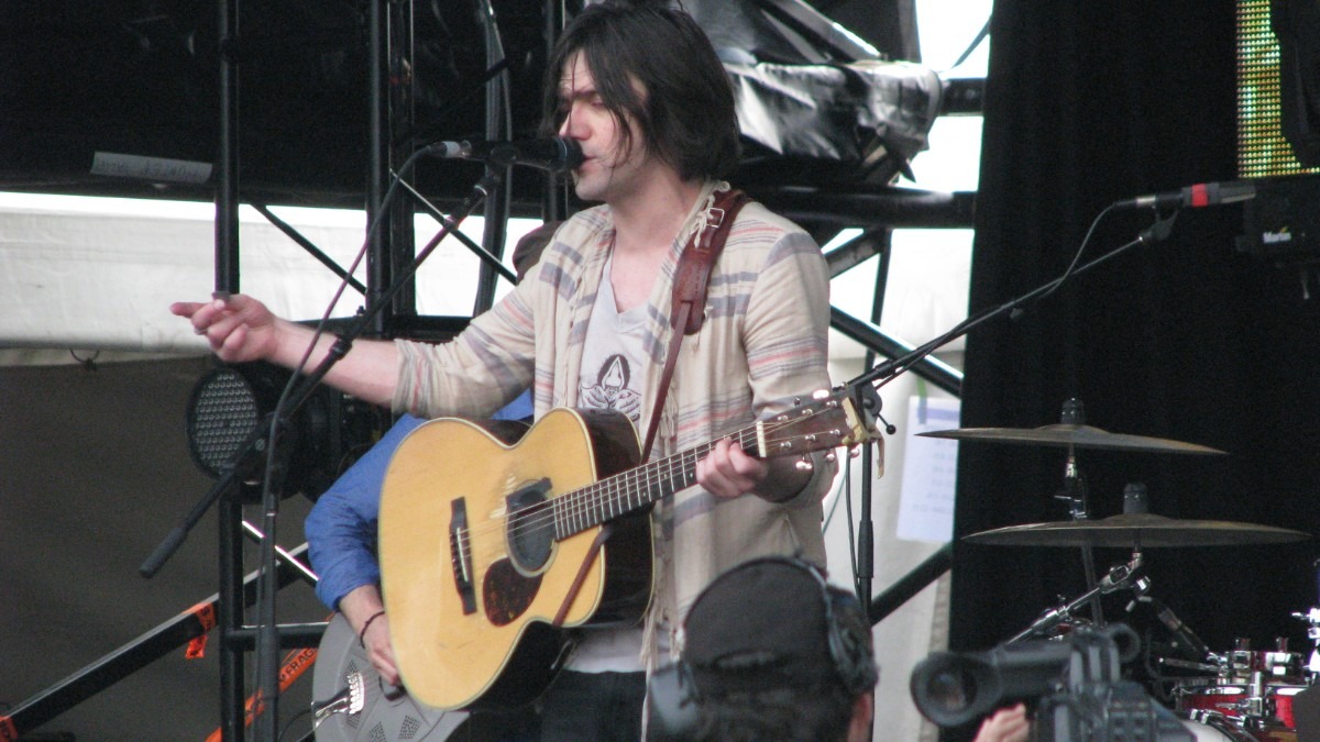 Conor Oberst of Bright Eyes performing live on stage