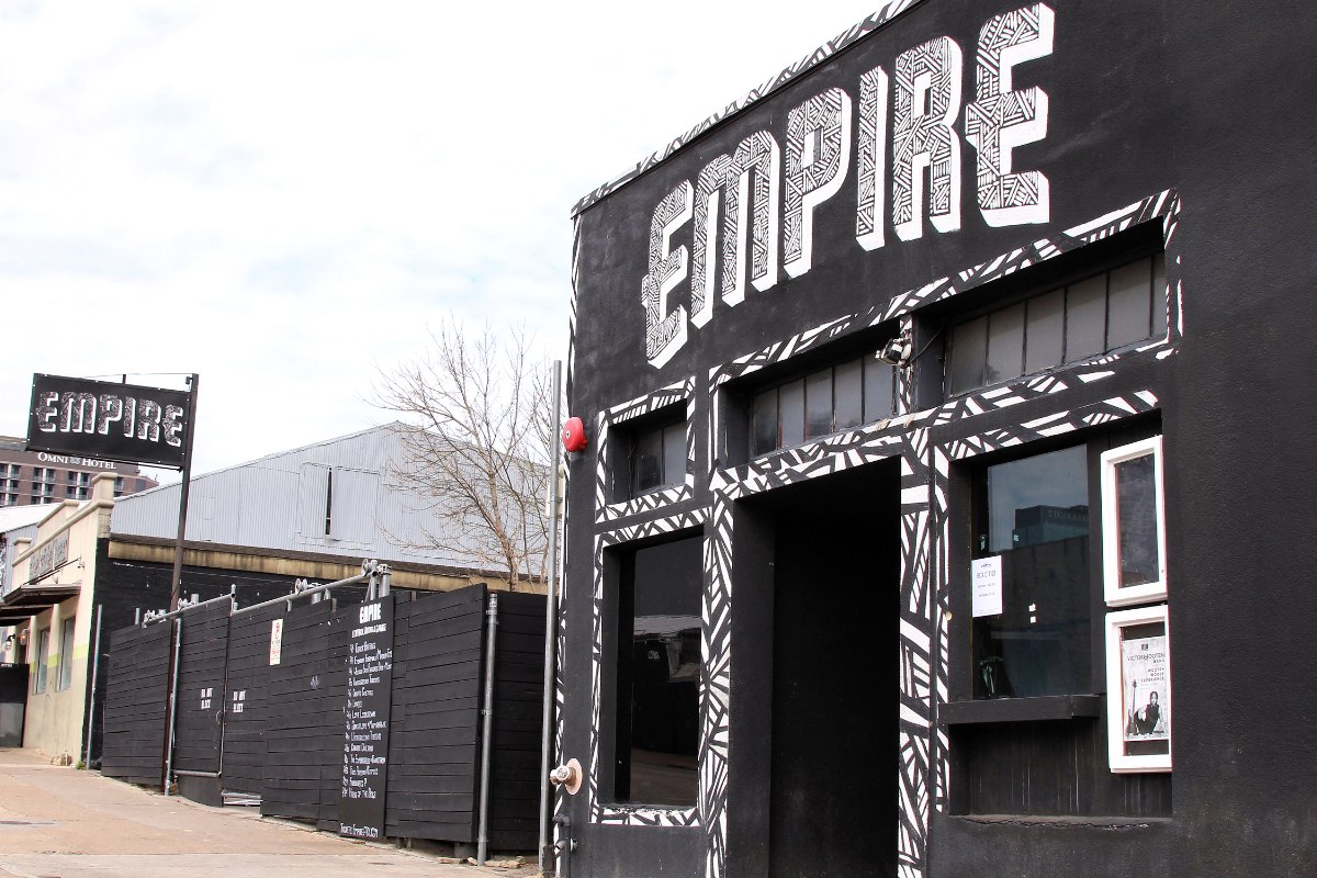 Exterior of Empire Control Room & Garage music venue in Austin, Texas