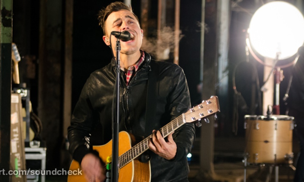 Isaac Slade of The Fray performing live on stage