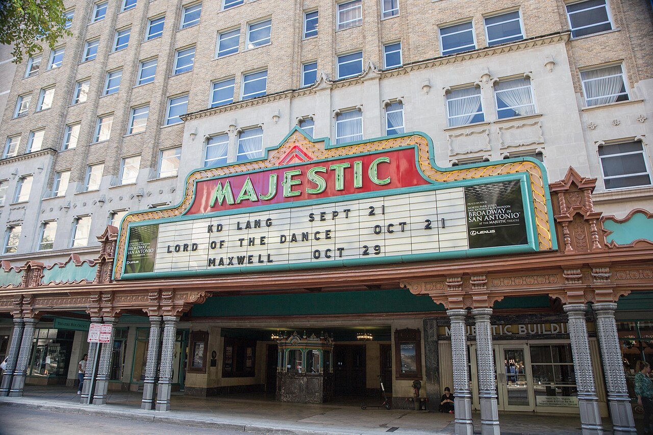 Marquee of the Majestic Theatre in downtown San Antonio