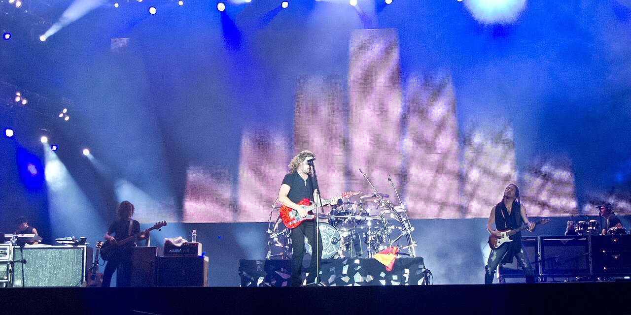 Maná performing at Rock in Rio Madrid in 2012