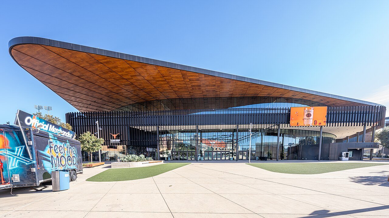 Exterior of Moody Center on the University of Texas campus