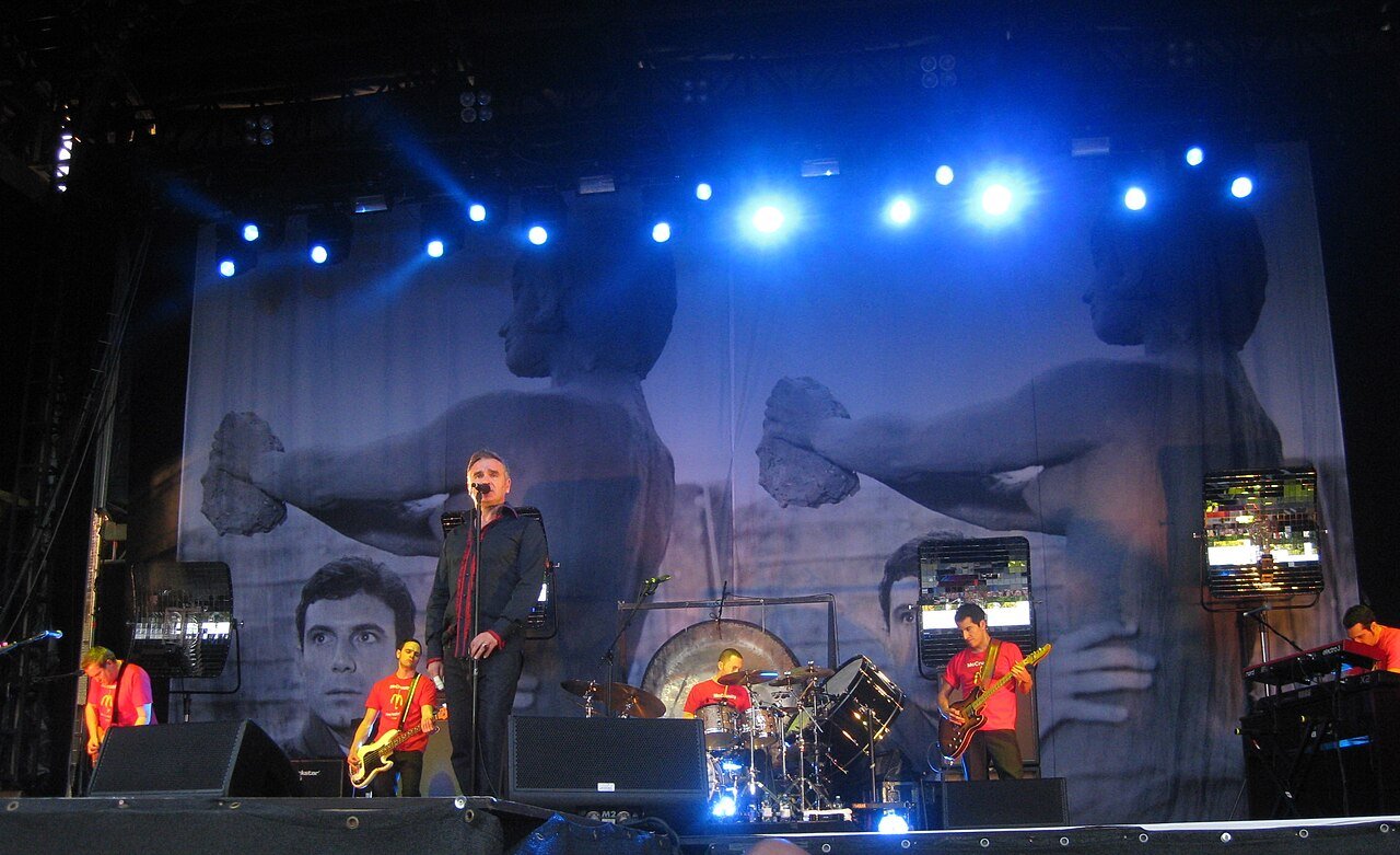 Morrissey and his band performing in Berlin in 2011
