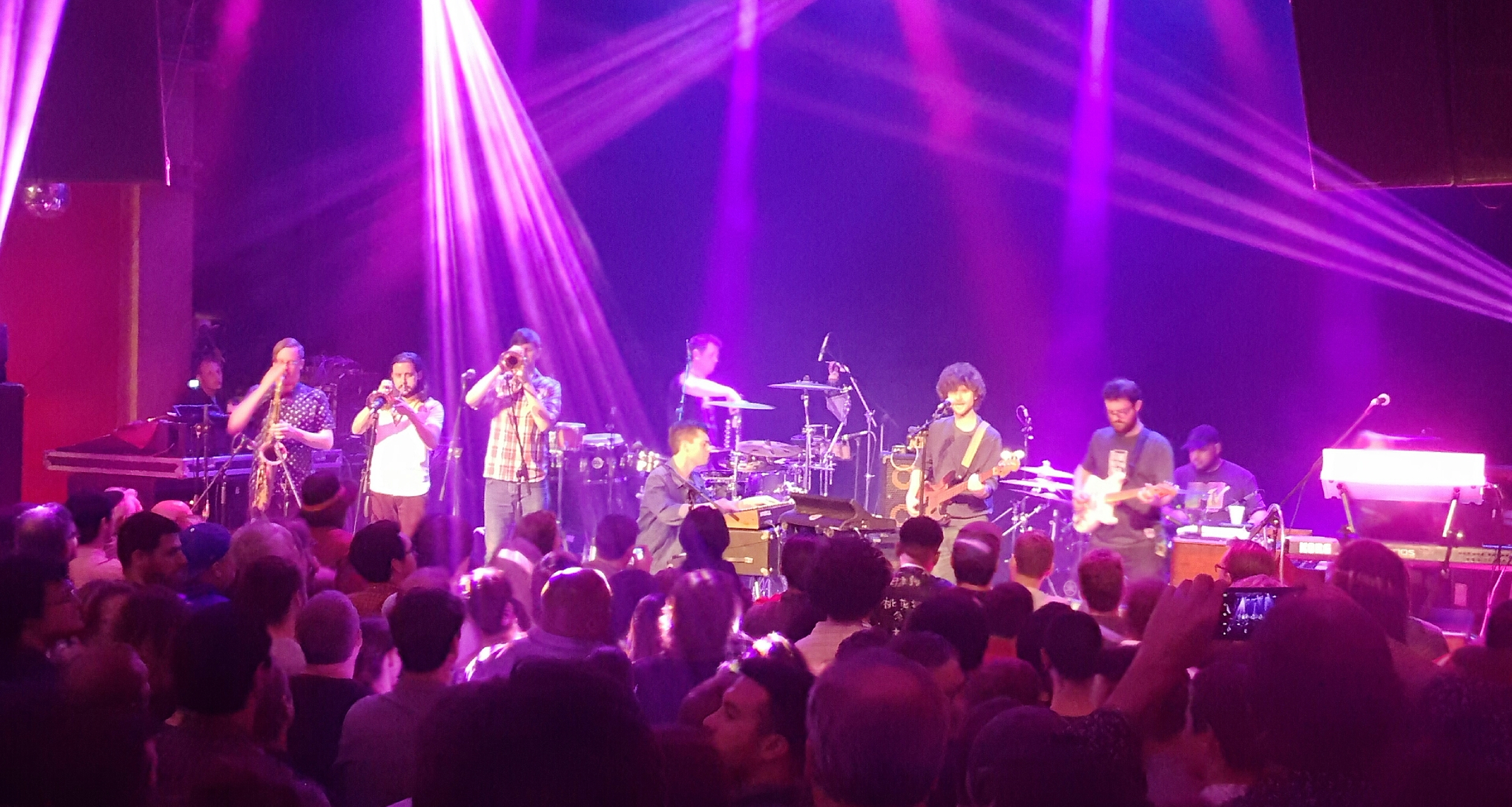 Snarky Puppy performing live on stage at the Vogue Theatre